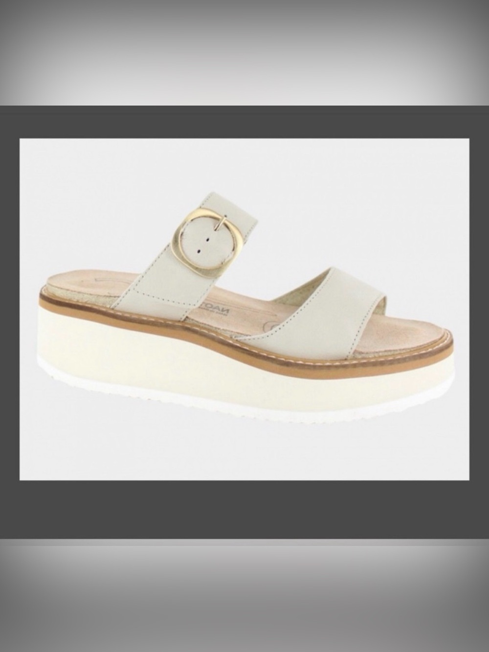 Halvah Platform Wedge Sandal White Size 40